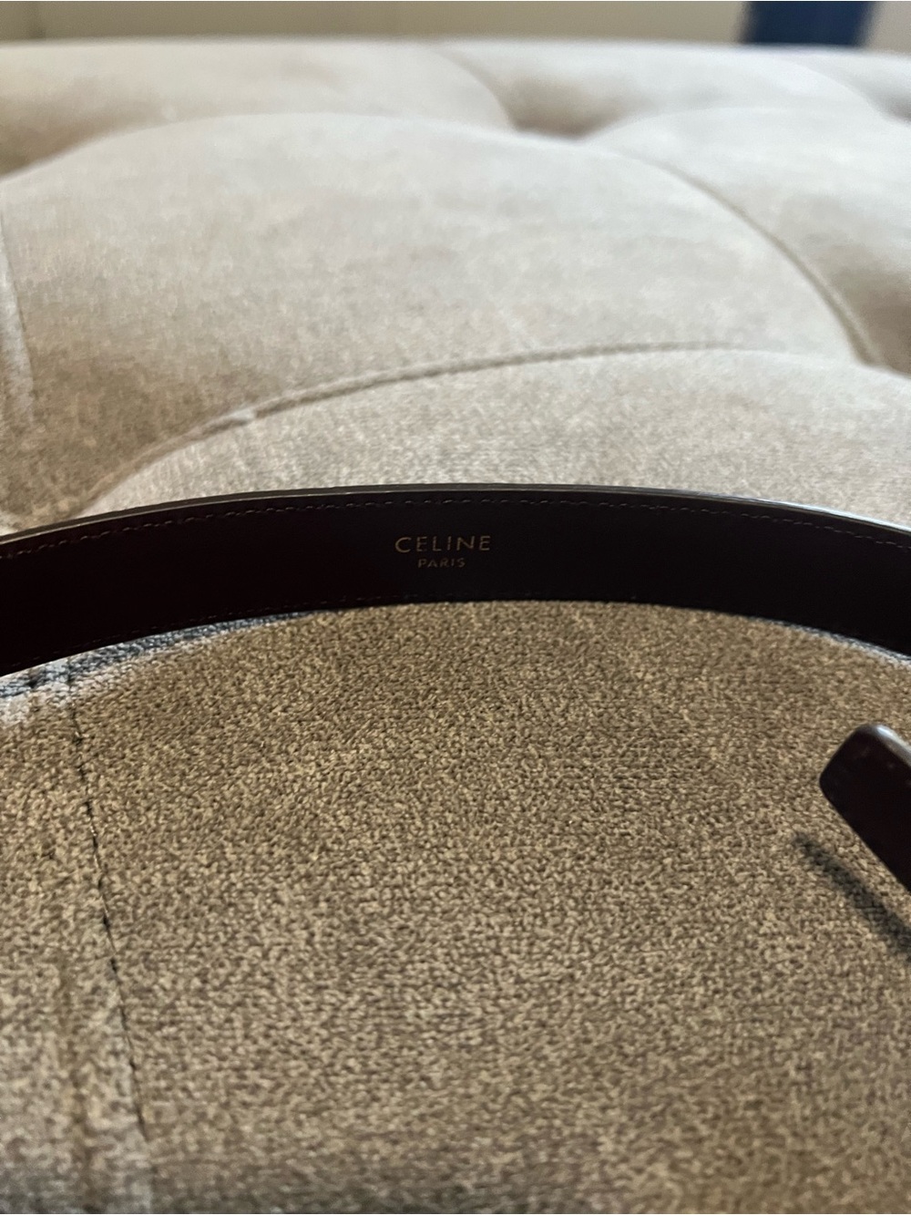 Celine Dark Brown Leather Belt with Gold Triomphe Buckle - Picture 4 of 4